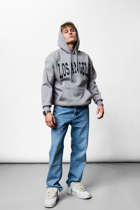 Los Angels Grey Oversize Hoodie JJ-1073