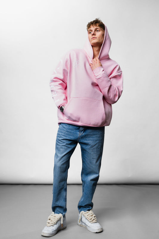 Pink Oversize Hoddie Catch JJ-3001