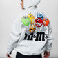 White Oversize M&M's Hoodie JJ-1004