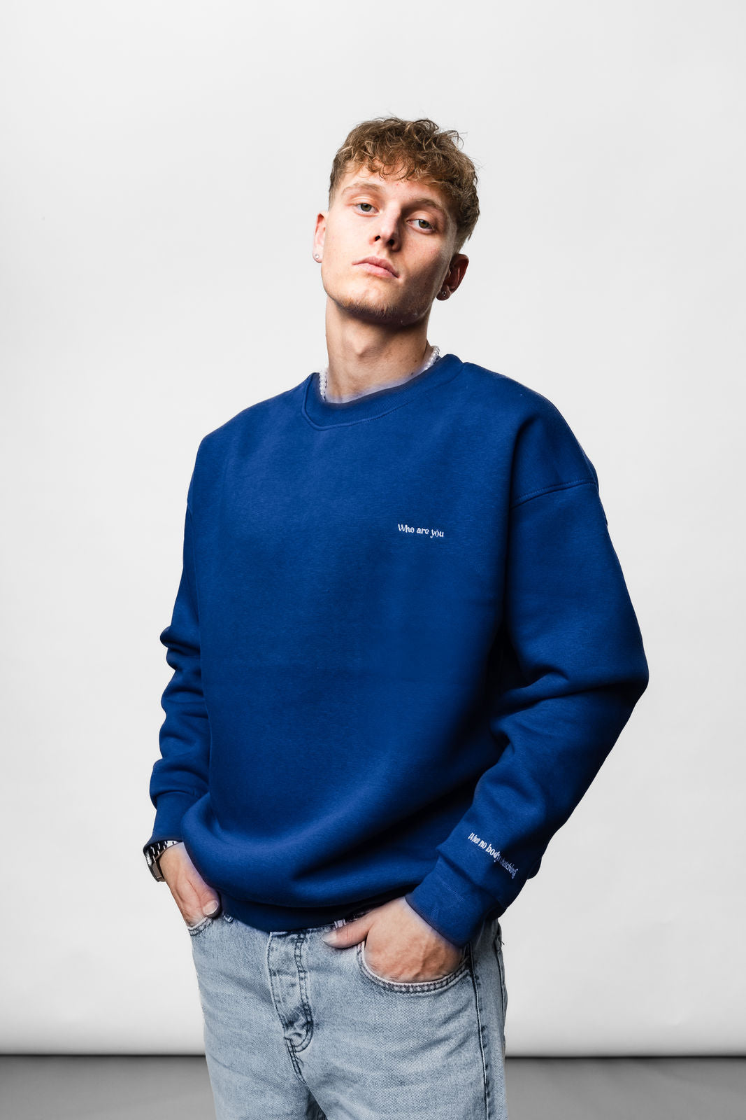 Blue Who are you | Sweatshirt langarm JJ-2002