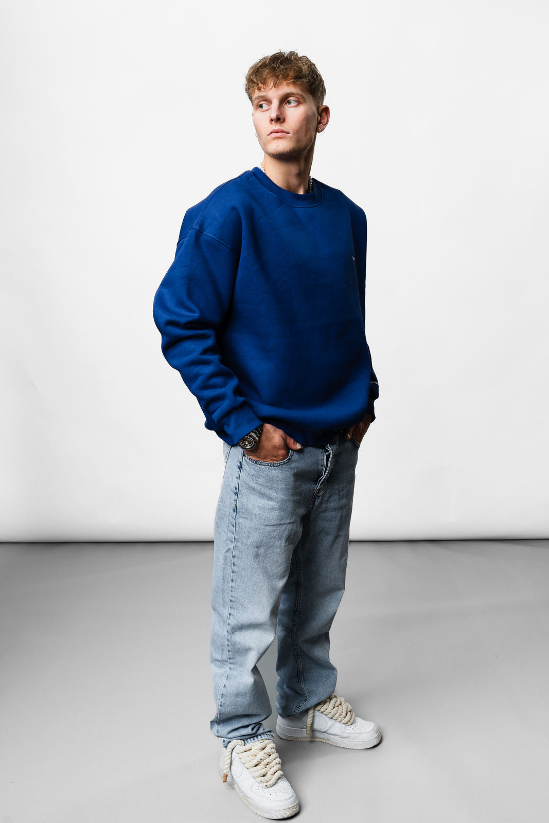 Blue Who are you | Sweatshirt langarm JJ-2002