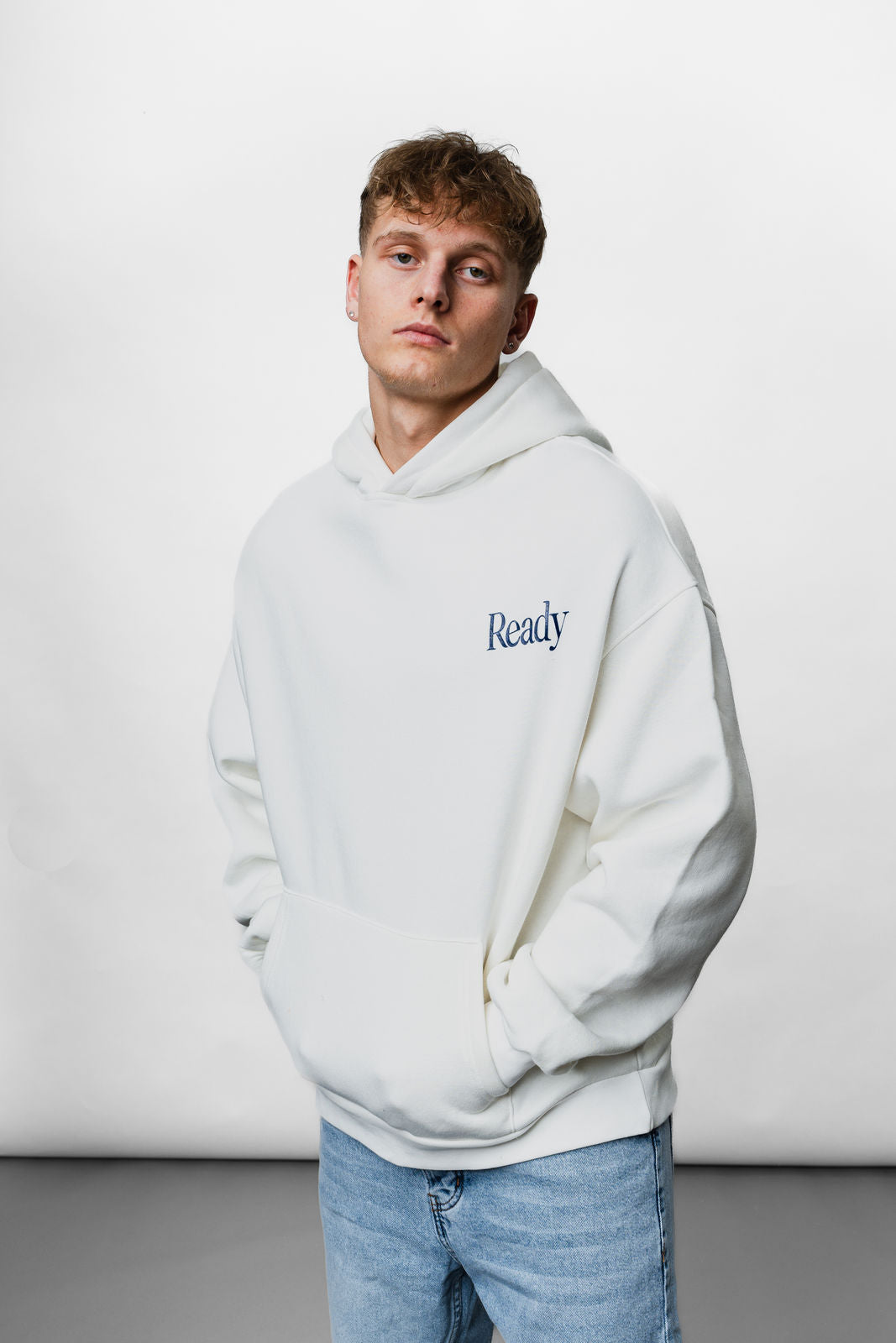 Ready White Oversize Hoodie C-1043