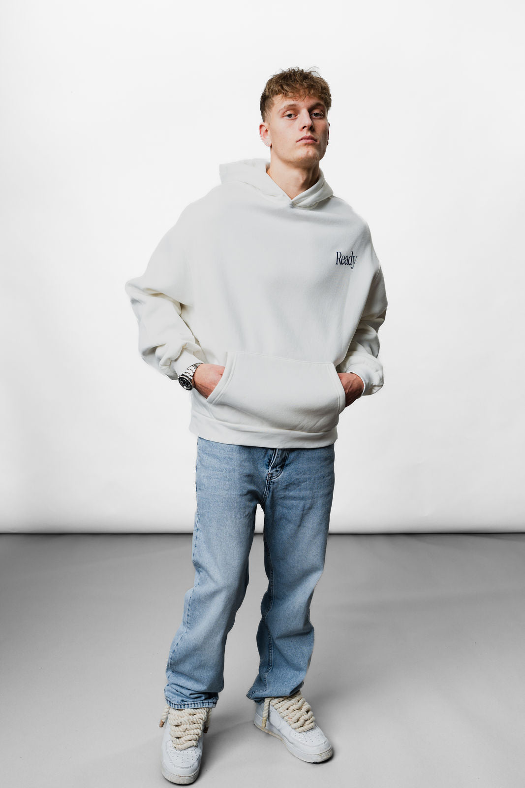 Ready White Oversize Hoodie C-1043