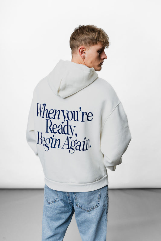 Ready White Oversize Hoodie C-1043