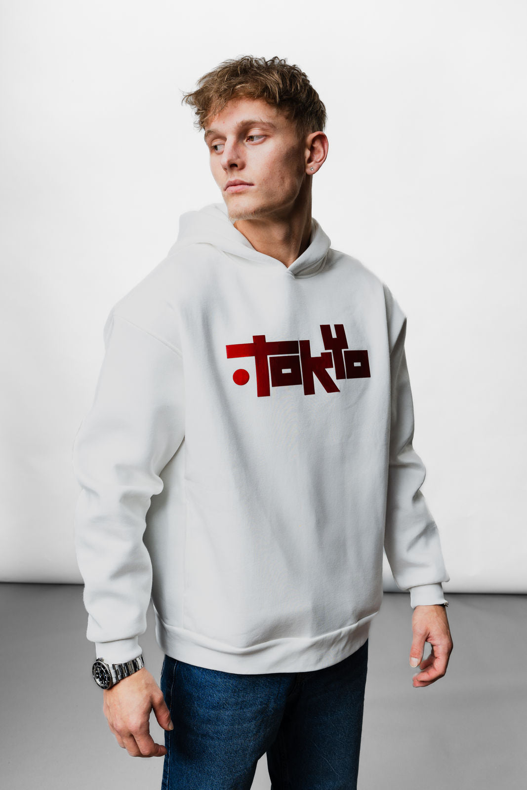 White Oversize Hoddie Tokyo JJ-2003