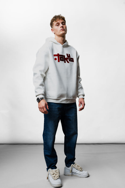 White Oversize Hoddie Tokyo JJ-2003
