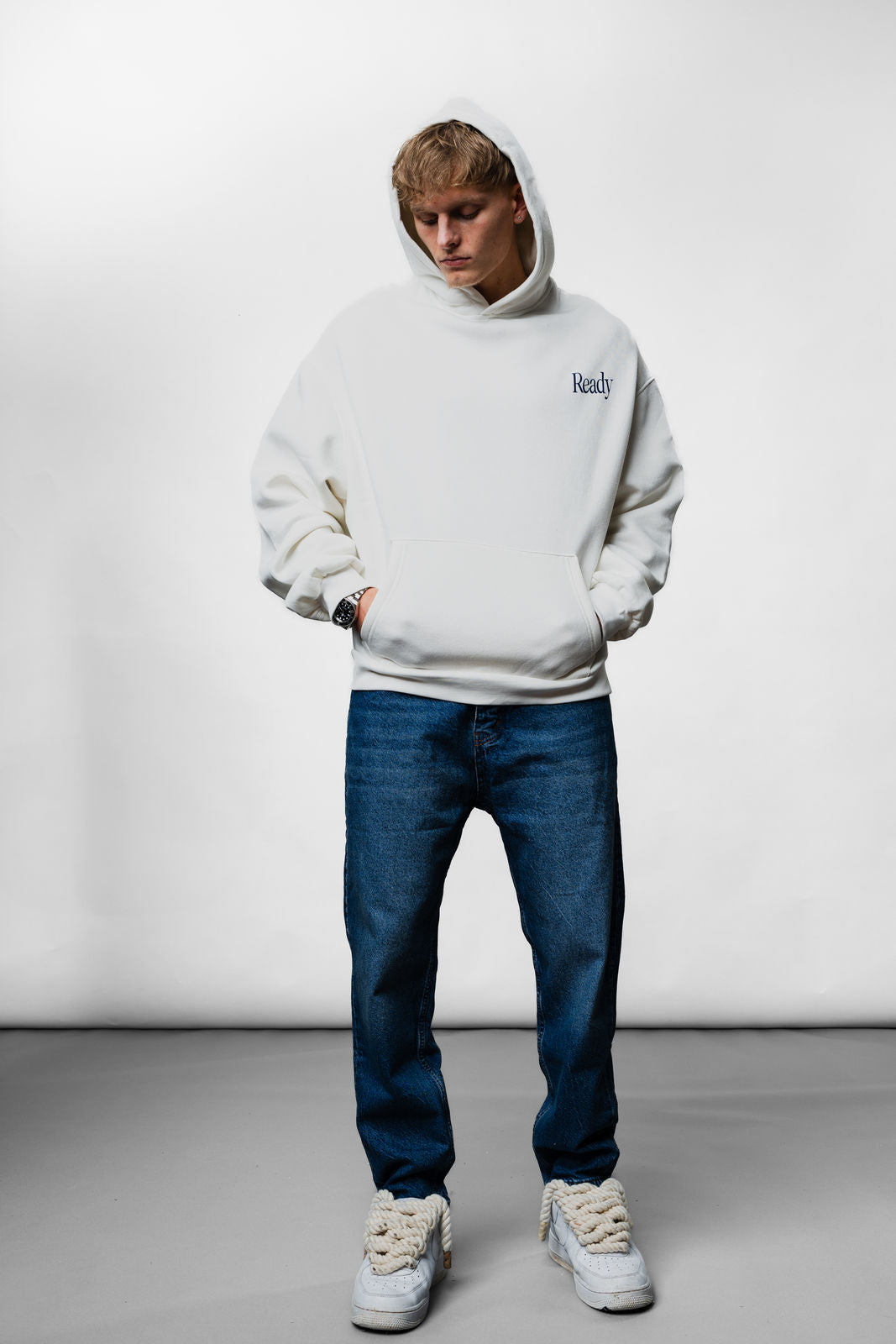 Ready White Oversize Hoodie C-1043