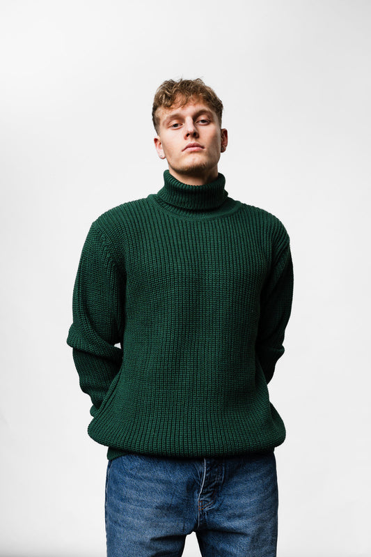 Green knitted Turtle Neck Sweater TT-1001
