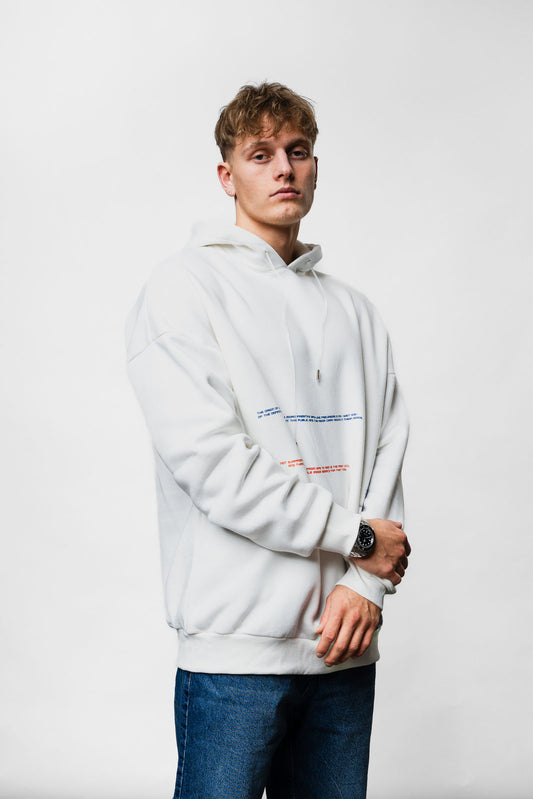 Skull White Oversize Hoodie B-1039