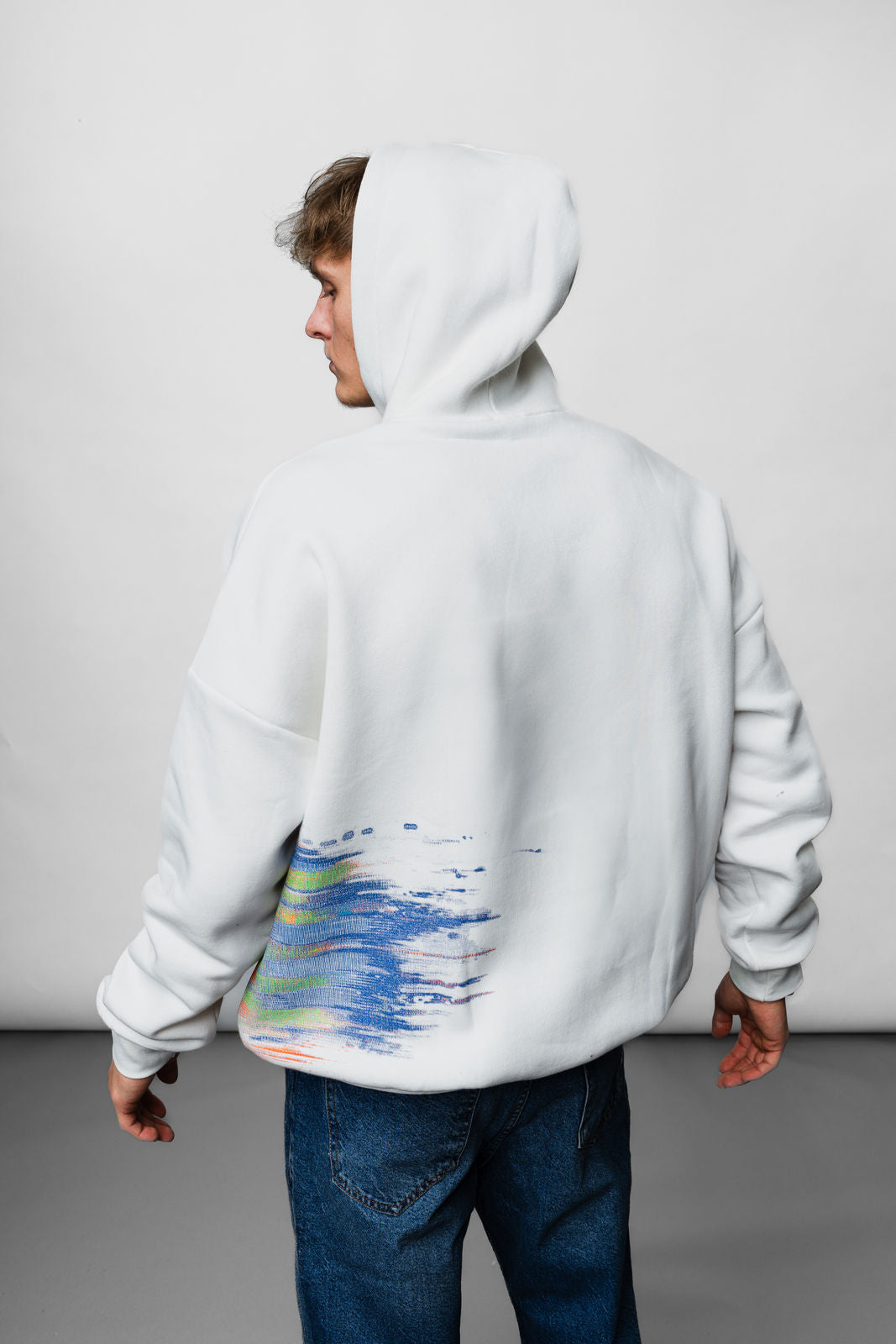 Skull White Oversize Hoodie B-1039