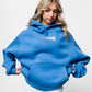 Positive Vibes Blue Oversize Hoodie C-1024