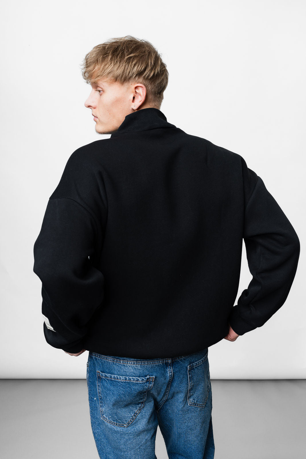 Black Basic Oversize Sweatshirt EL-1079